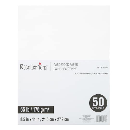 8.5" x 11" Cardstock Paper by Recollections™, 50 Sheets